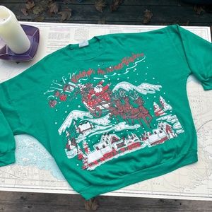 Vintage 80s Rudolph & Santa Graphic Sweatshirt